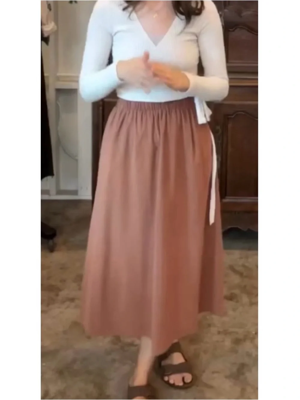 Neuflora Abilene Cotton Midi Skirt Large